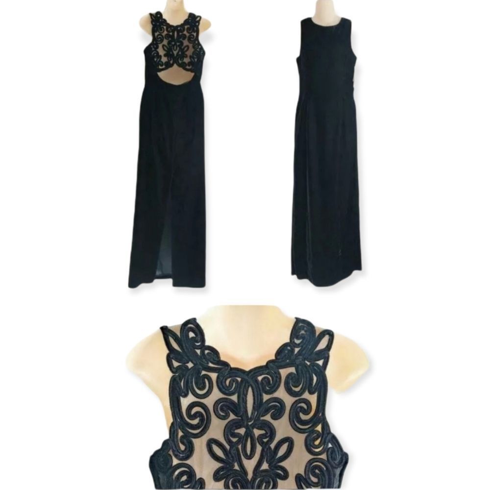 Scott McClintock Women's Lace Velvet Maxi Dress Size 14